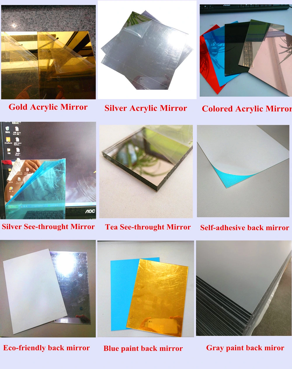 PMMA Perspex Acrylic Mirror Sheet Plexiglass Plastic Mirror